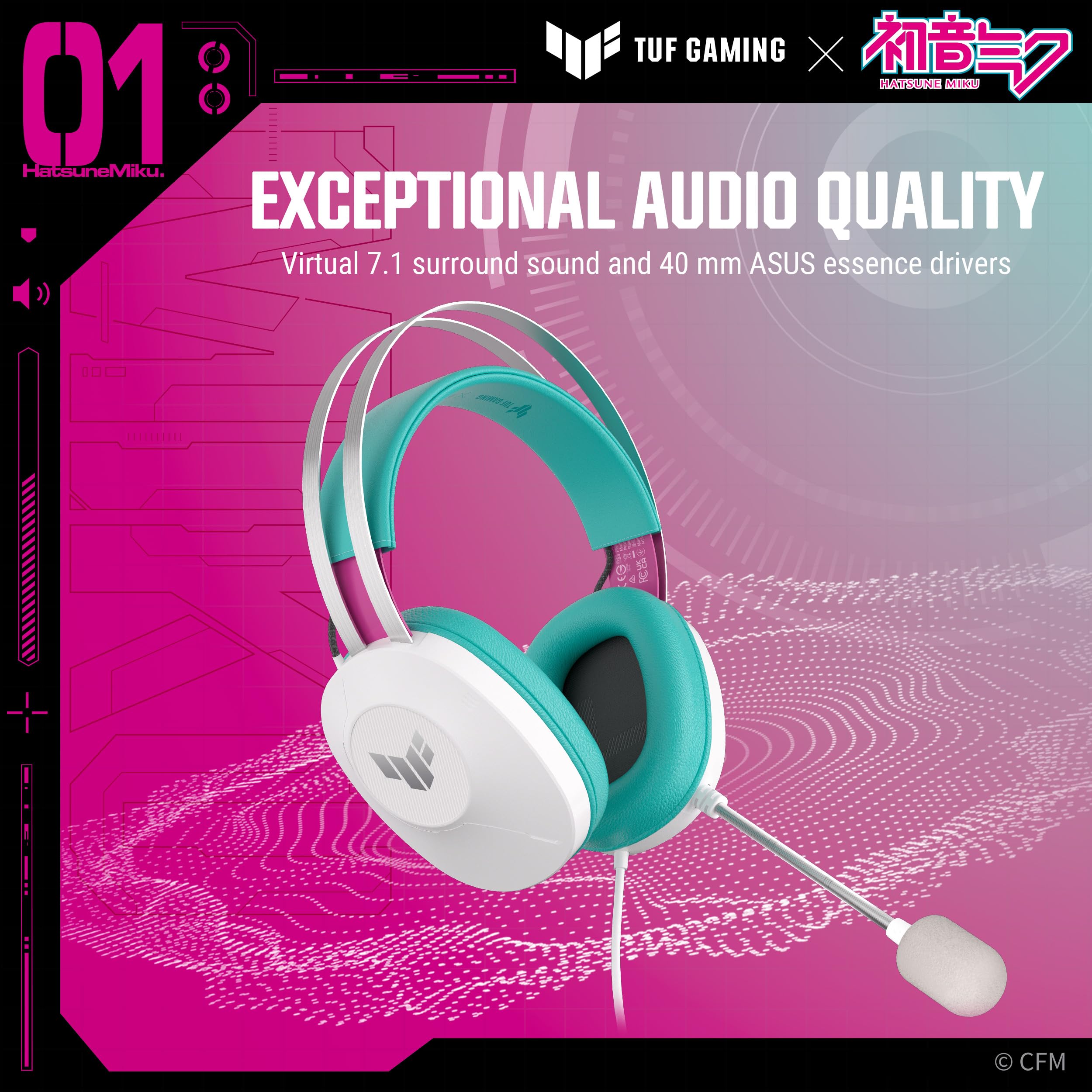 Amazon.co.jp: ASUS TUF Gaming H1 Gen II 初音ミクエディション 有線